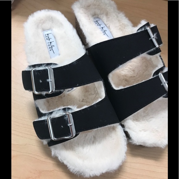Nicole Miller Shoes - Nicole Miller Faux Fur Sandals